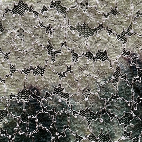 Ninety women’s dressed  T-shirt size Small green yellow, sheer, made in USA - Picture 9 of 9